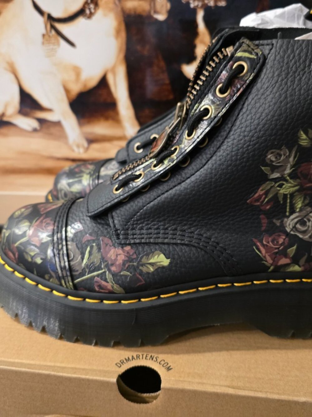 DR. MARTENS SINCLAIR DECAYED ROSES LEATHER PLATFORM BOOTS MENS SIZE 10 US NEW - Picture 6 of 16